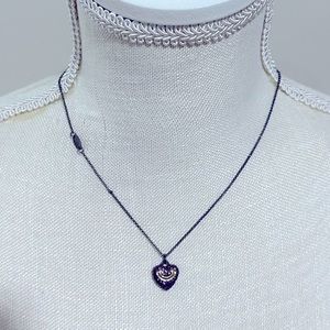 Juicy Couture Purple Sparkle Heart Necklace.